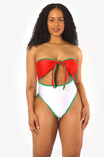 Cinco de Mayo Criss Cross Tie Up Bodysuit